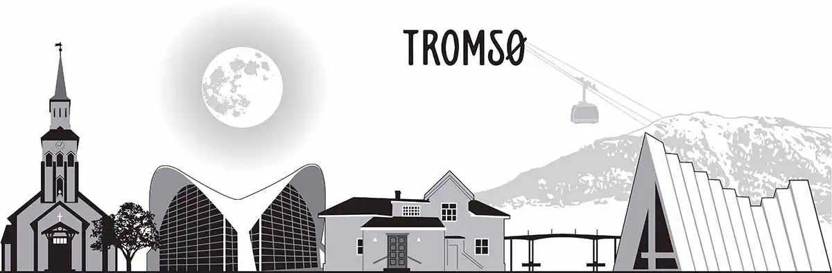 Tromsø bezienswaardigheden kaart Tromsø bezienswaardigheden kaart